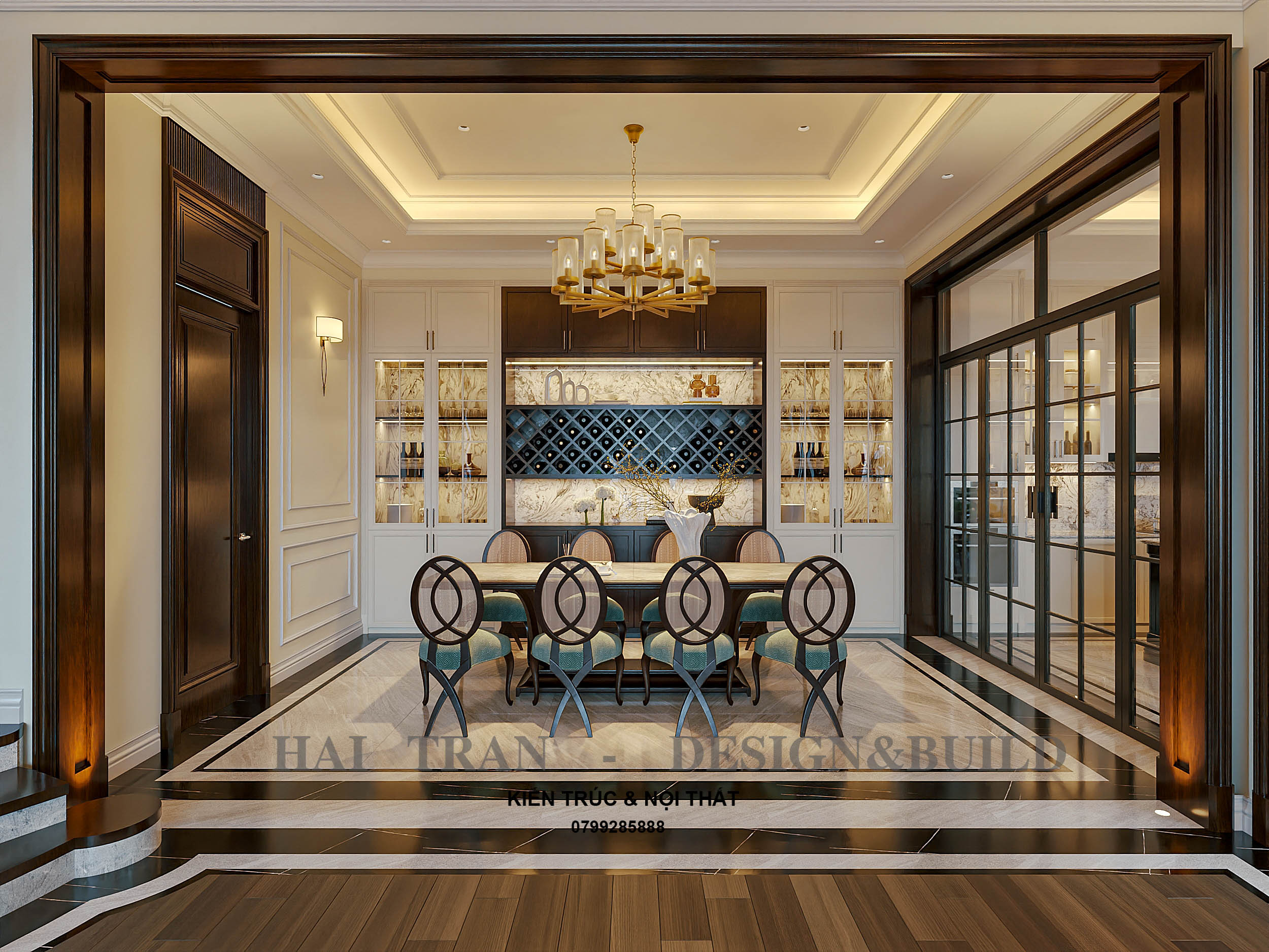 Nội thất khách bếp indochine